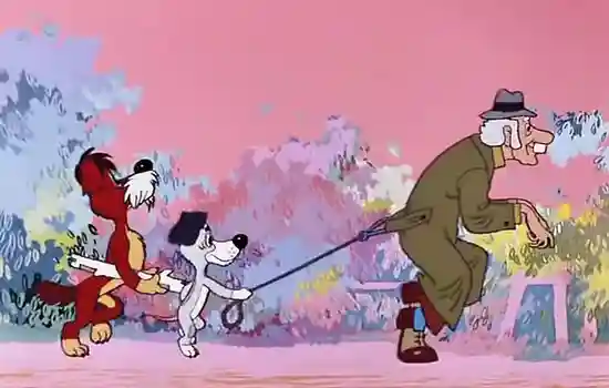 Картинка из мультфильма Человек собаке друг