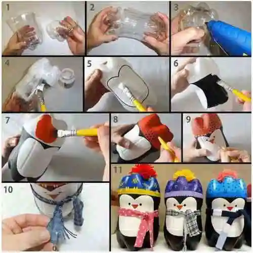 Пингвины из пластиковой бутылки