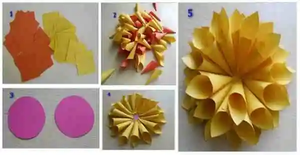 Цветы из бумажных кулёчков
