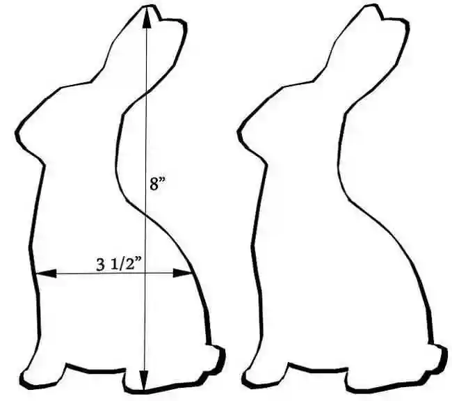 Шаблон пасхального кролика для открытки