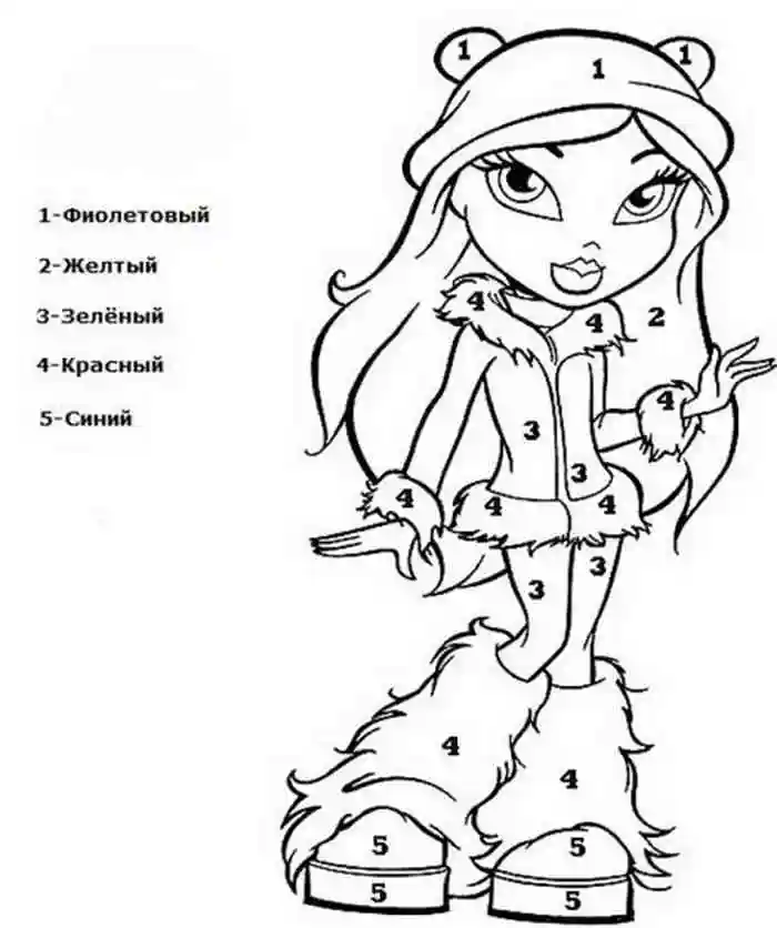 Раскраска по номерам Кукла Хлоя из мультфильма Братц