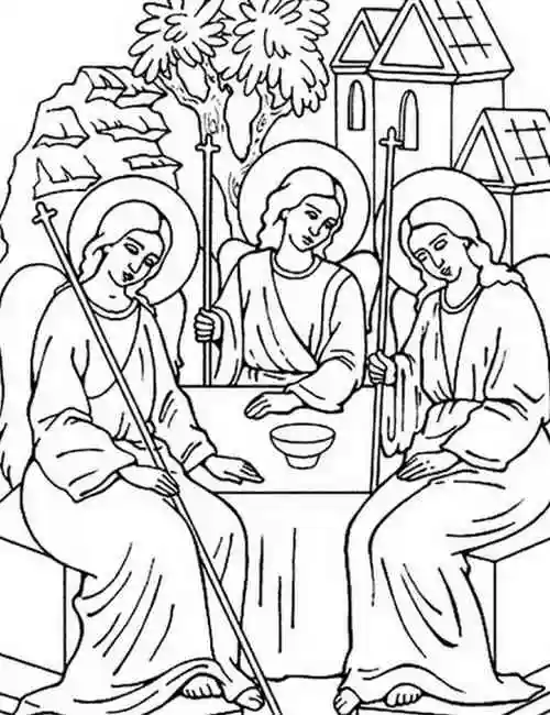 Раскраска на праздник ко дню Святой троицы