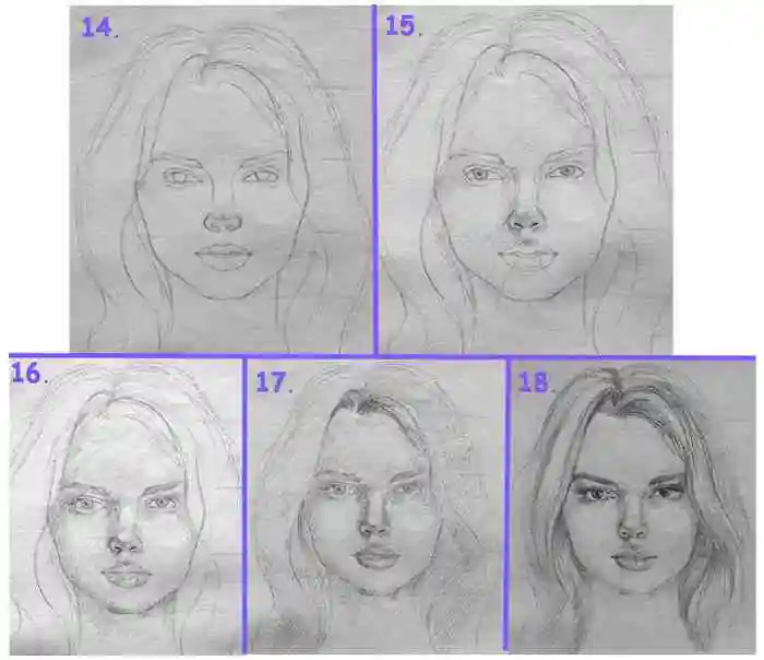 Рисуем лицо человека: рисуем прическу и прорисовываем детали