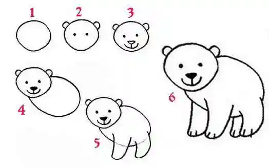 Учимся рисовать белого медведя