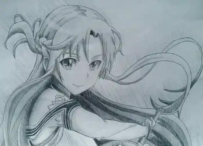 рисунок карандашом девочка аниме